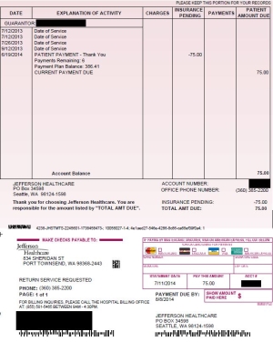 Jefferson Healthcare/EPIC invoice